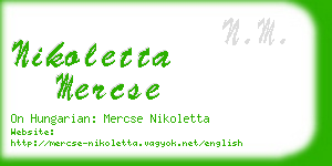 nikoletta mercse business card